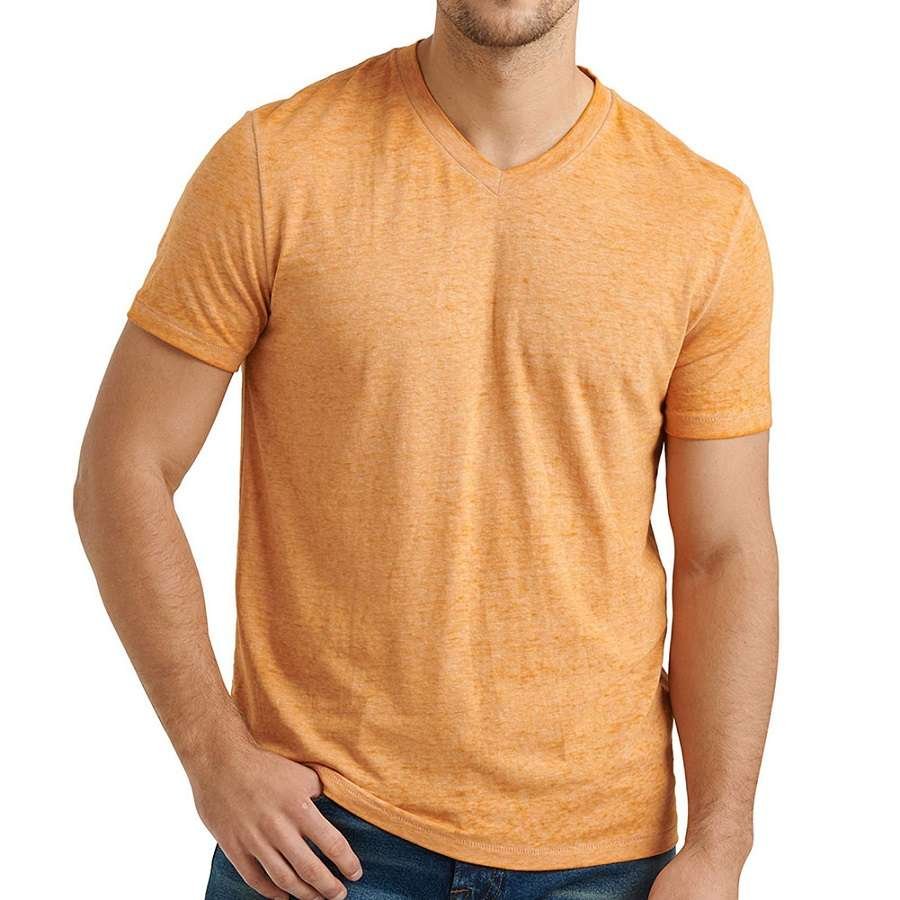 Solid Colour Mens V-Neck T-Shirt